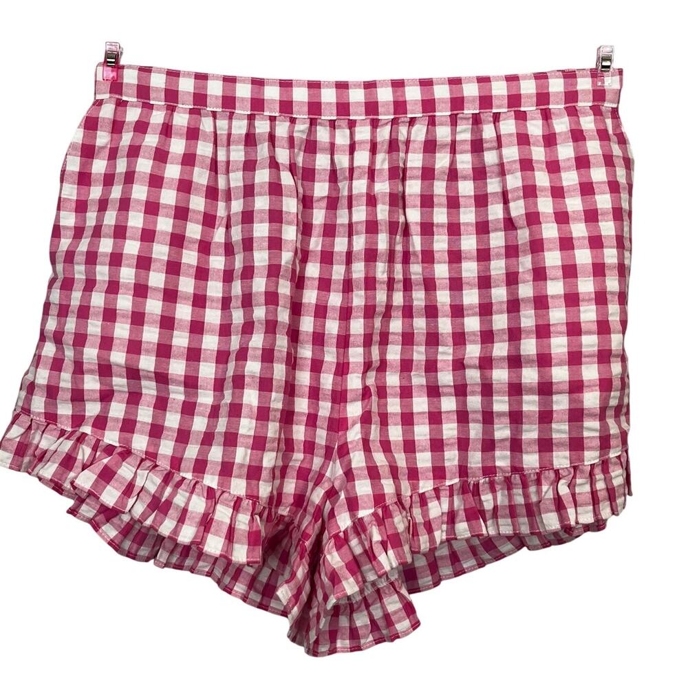 BP Bloomer Shorts Gingham Checked Pink Medium